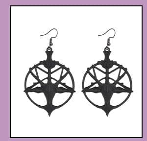 Pentagram Baphomet Dangle Earrings
