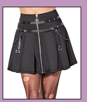 Skull Chain Zipper Skirt