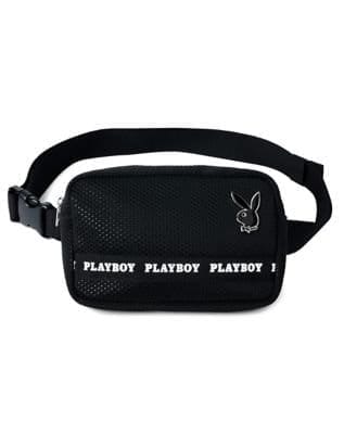 Black Playboy Jersey Mesh Sling Bag