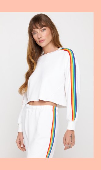 Rainbow Cropped Pullover