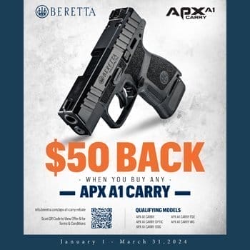 Beretta \\$50 Back When You Buy Any APX A1 Carry