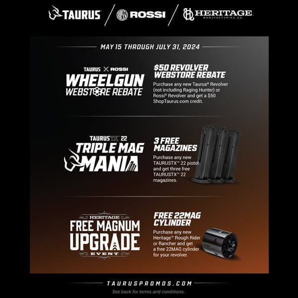 Taurus, Rossi and Heritage Rebate