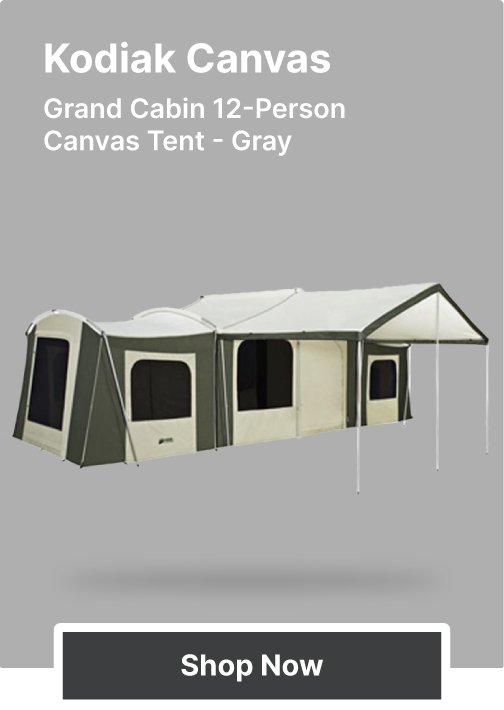 Kodiak Canvas Grand Cabin 12-Person Canvas Tent - Gray