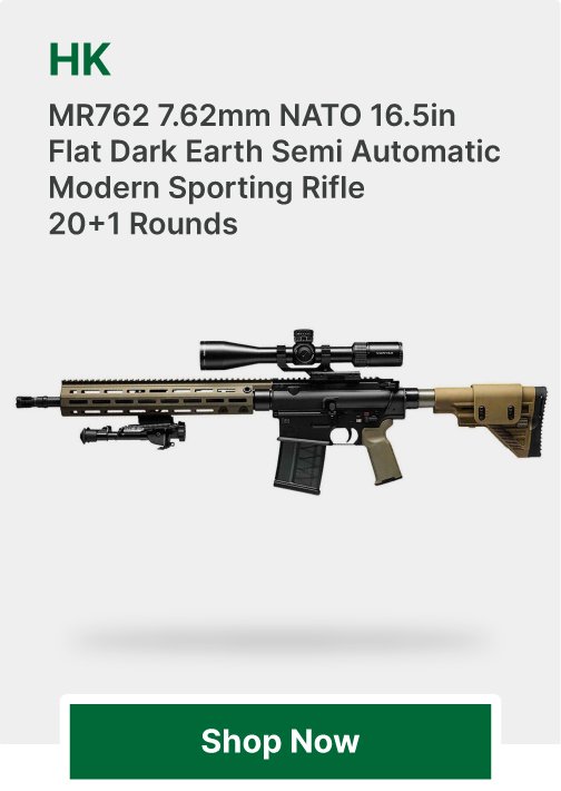 "HK MR762 7.62mm NATO 16.5in Flat Dark Earth Semi Automatic Modern Sporting Rifle - 20+1 Rounds "
