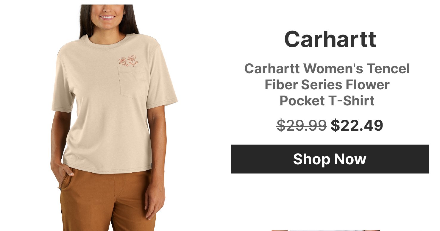 Carhartt Women's Tencel Fiber Series Loose Fit Flower Pocket Short Sleeve Work Shirt - Dusty Olive - M