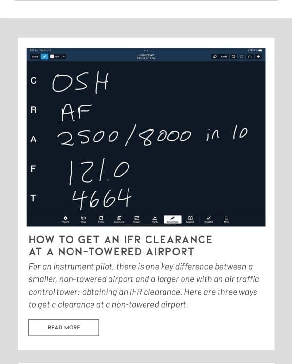 How to get an IFR clearance at a non-towered airport
