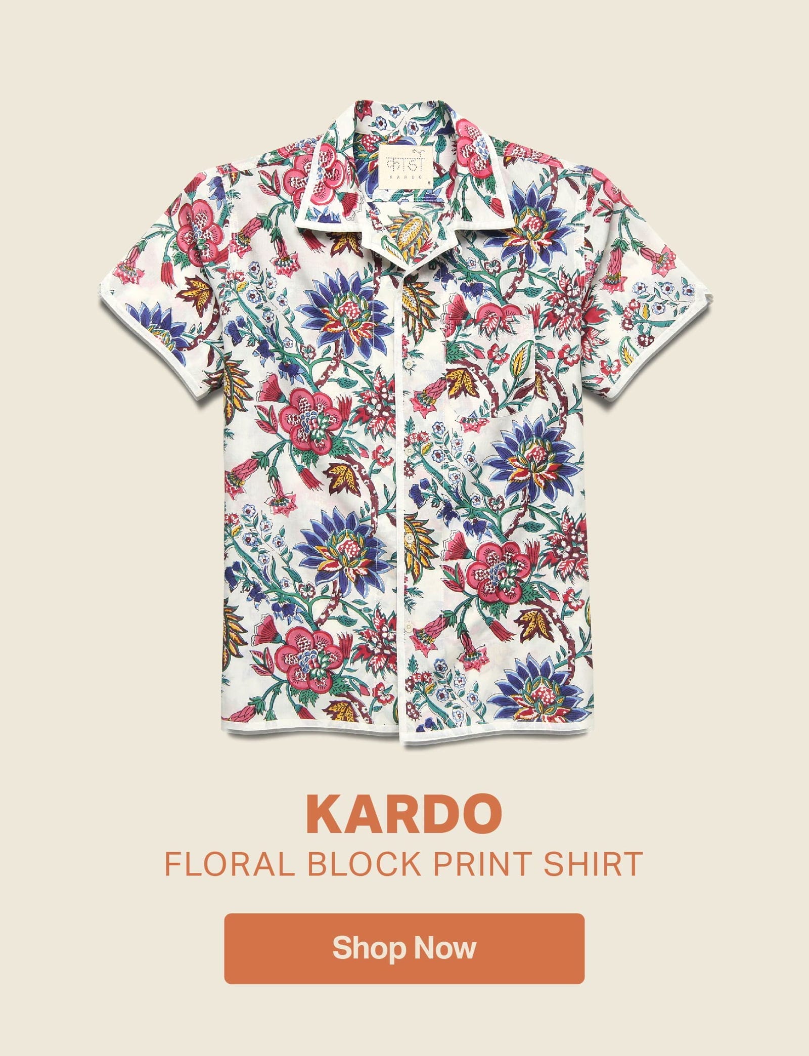 Kardo Floral Block Print Shirt 