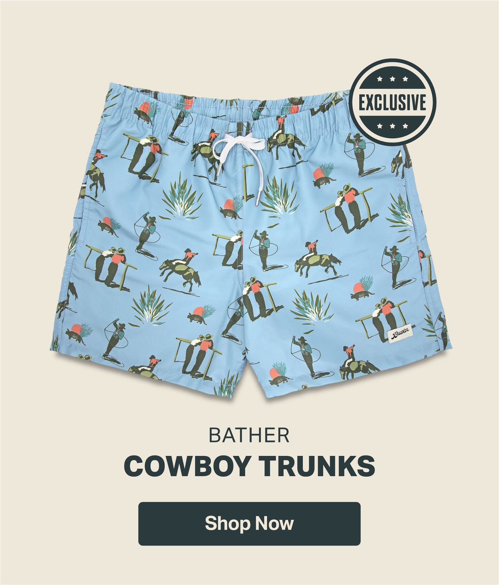 Cowboy Swim Trunks