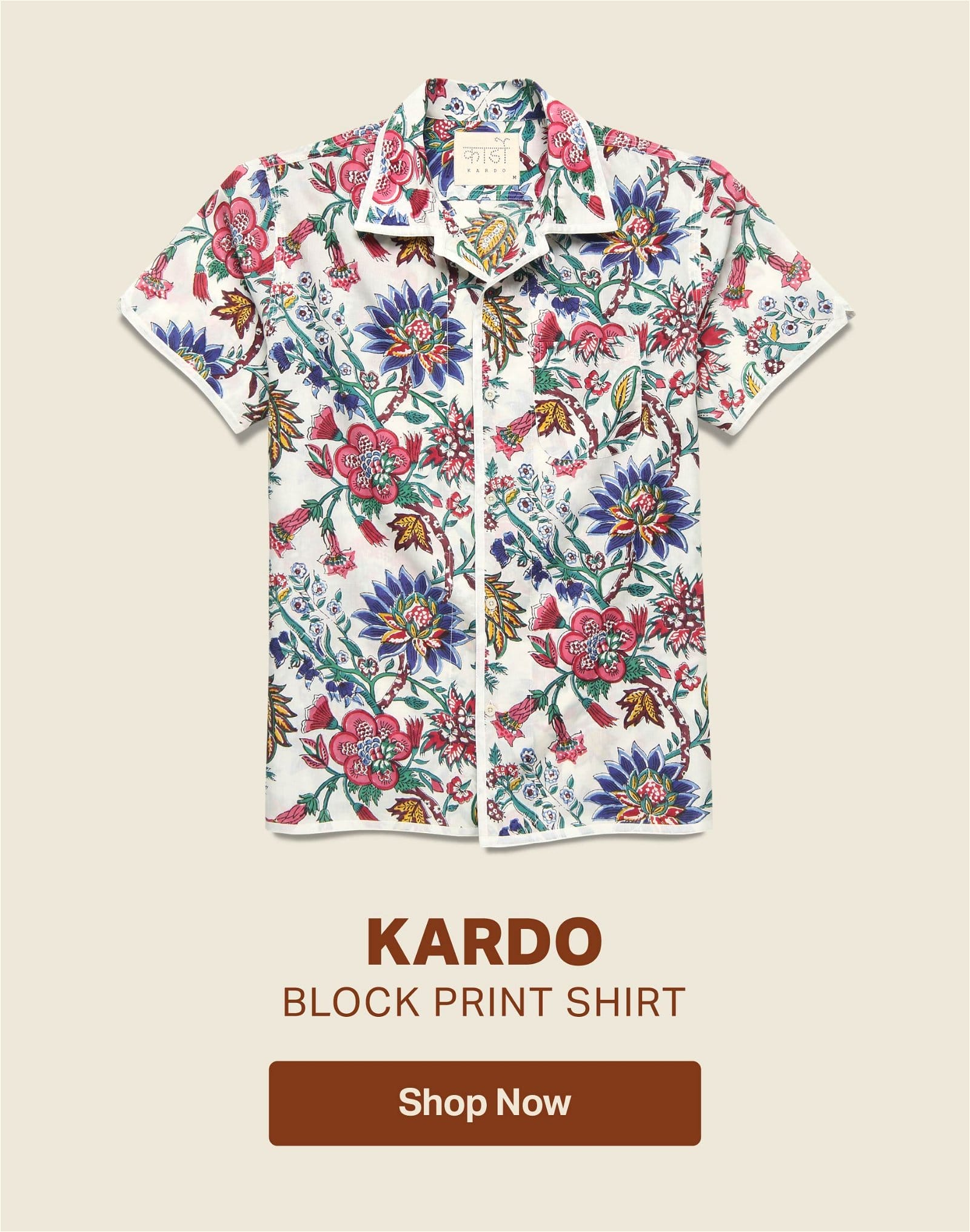Kardo Floral Block Print Shirt