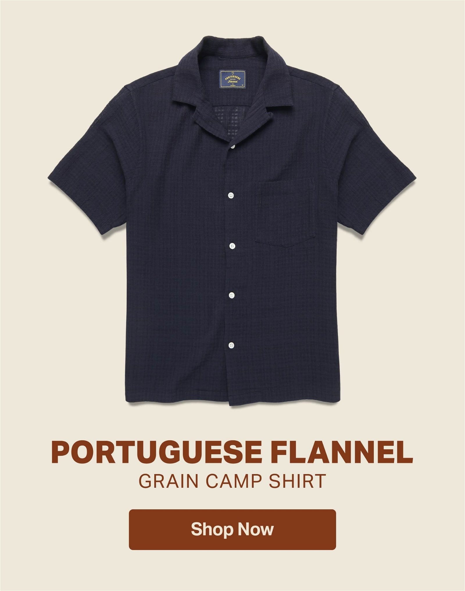 Portuguese Flannel Grain Camp Shirt