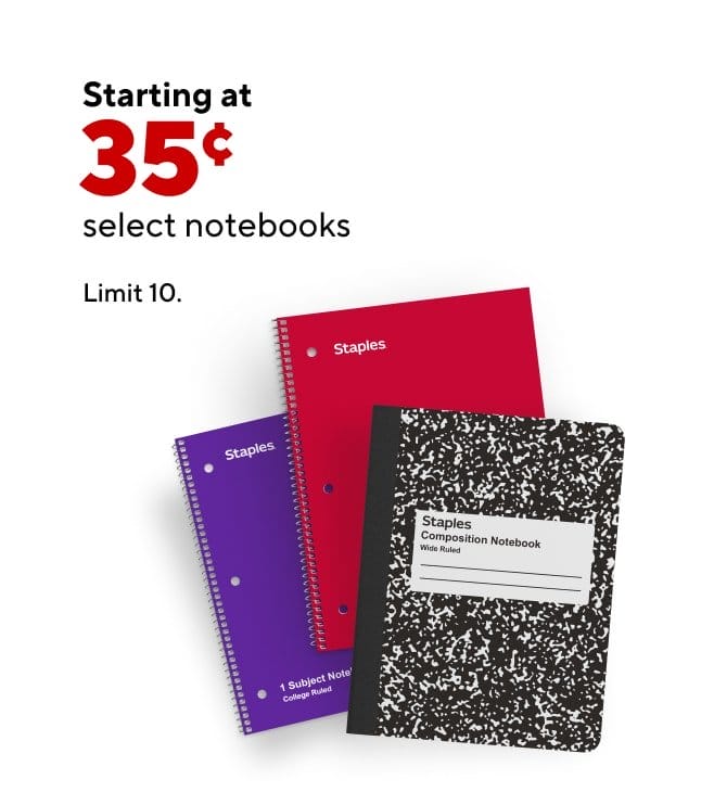 Notebooks & Comp Books starting at \\$0.35