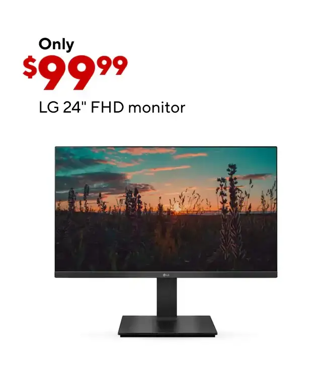 LG 24" FHD Monitor for Only \\$99.99