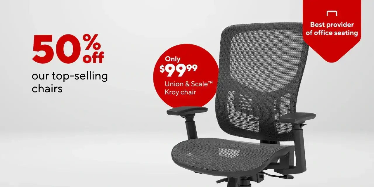50% off our top selling chairs; Kroy \\$99.99