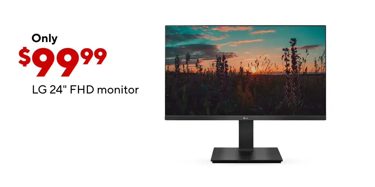 LG 24" FHD Monitor for Only \\$99.99