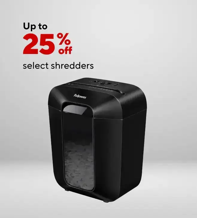 Up to 25% off shredders