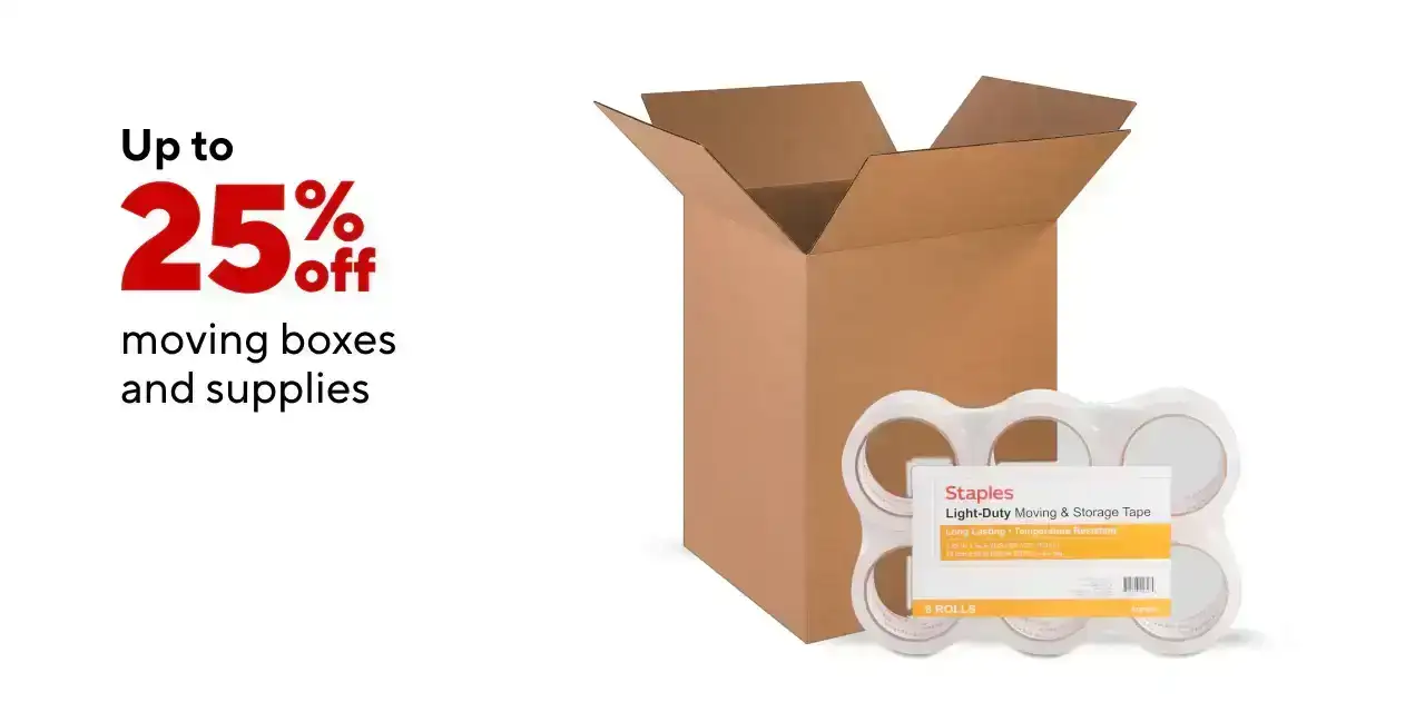 Up to 25% off moving boxes and supplies