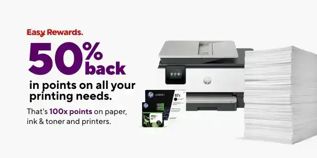 50% back in rewards on printing (printers, ink & toner, paper loyalty)