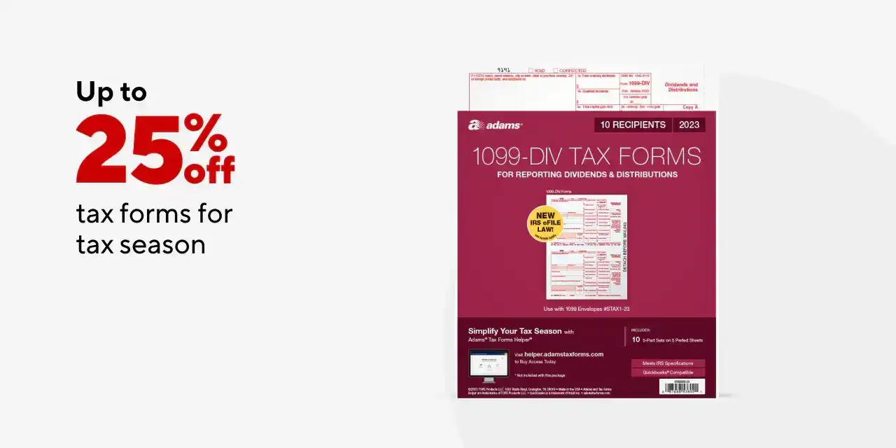 Tax Forms for Tax Season 25% off
