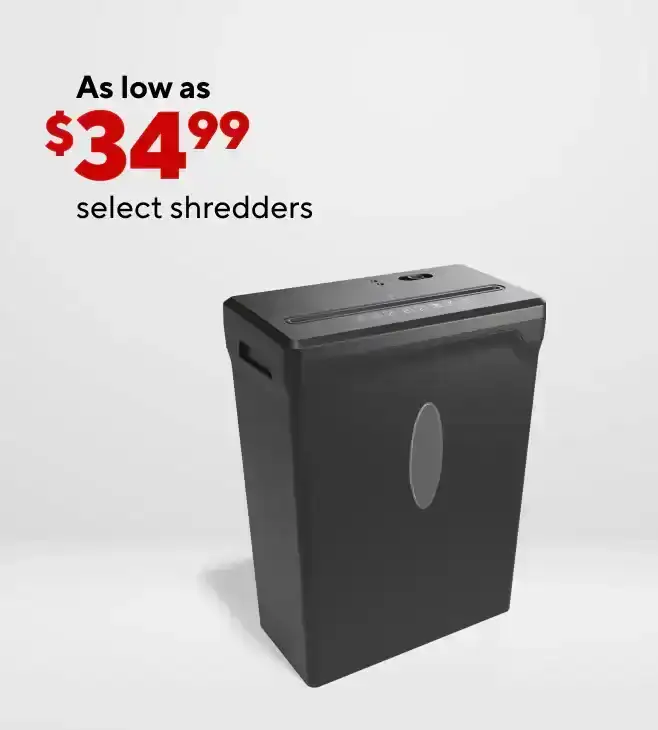 Shredders as low as \\$34.99