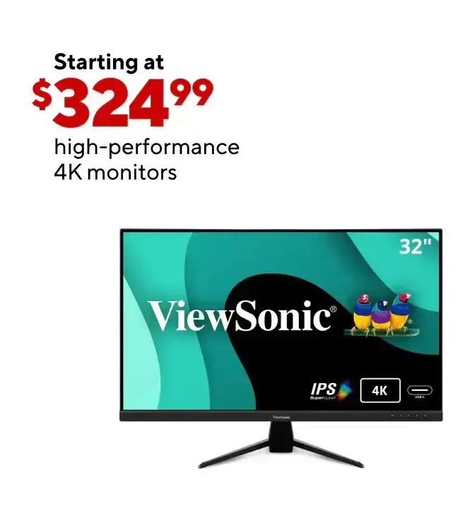 High Performance 4K Monitors, Starting at \\$324.99