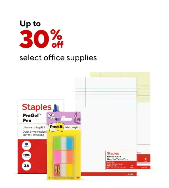 Select Office Supplies up to 30% off