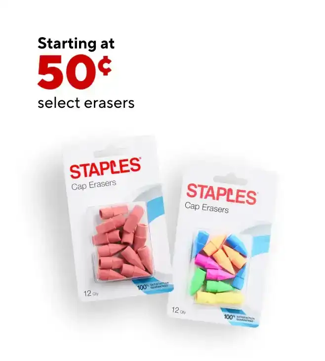 Erasers Starting at \\$0.50