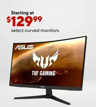 Immerse Yourself in Select Curved Monitors Starting at \\$119.99