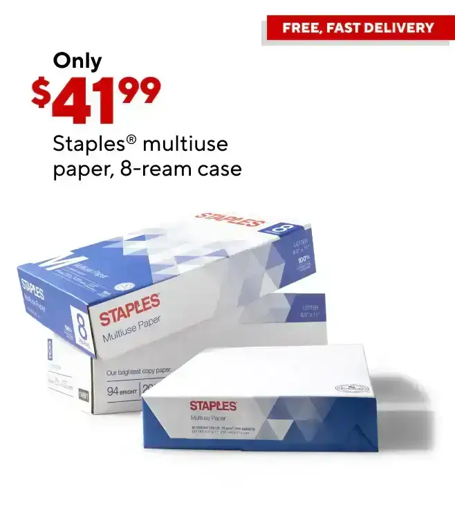 Only \\$41.99 for Staples multiuse copy paper, 8.5