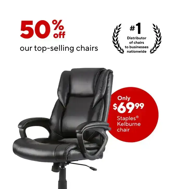 50% off our top selling chairs; Allsteel Quip Ergonomic Mesh Back Swivel Task Chair \\$199.99