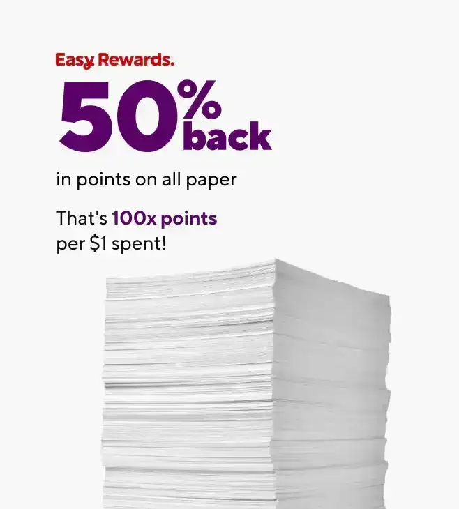 50% back in points on all Paper