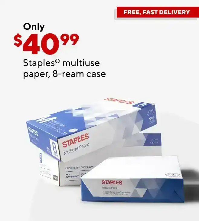 Only \\$40.99 for Staples multiuse copy paper, 8.5