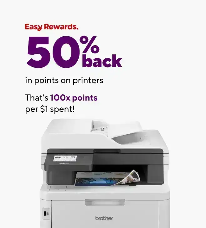 Earn 100 points per \\$1 spent on a printer