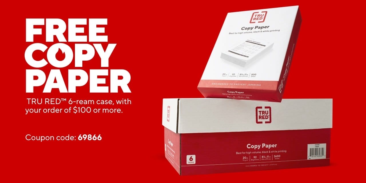 Free TRU RED 6-rm Case Paper w/ \\$100 purchase
