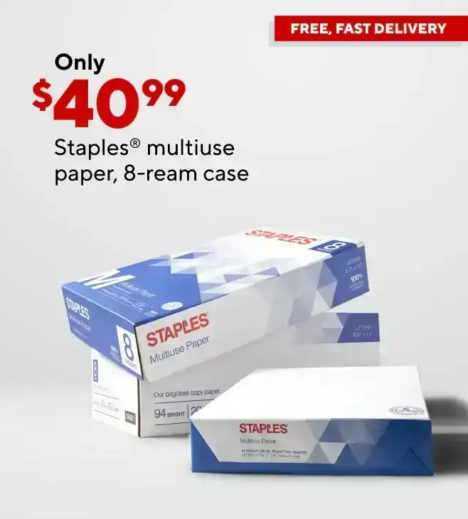 Only \\$40.99 for Staples multiuse copy paper, 8.5