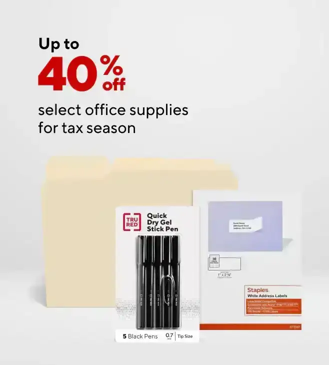 Office Supplies for Tax Season up to 40% off