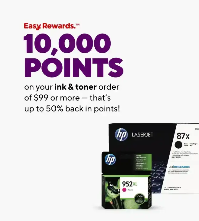 Earn 10,000 points when you spend \\$99 or more on Ink & toner.