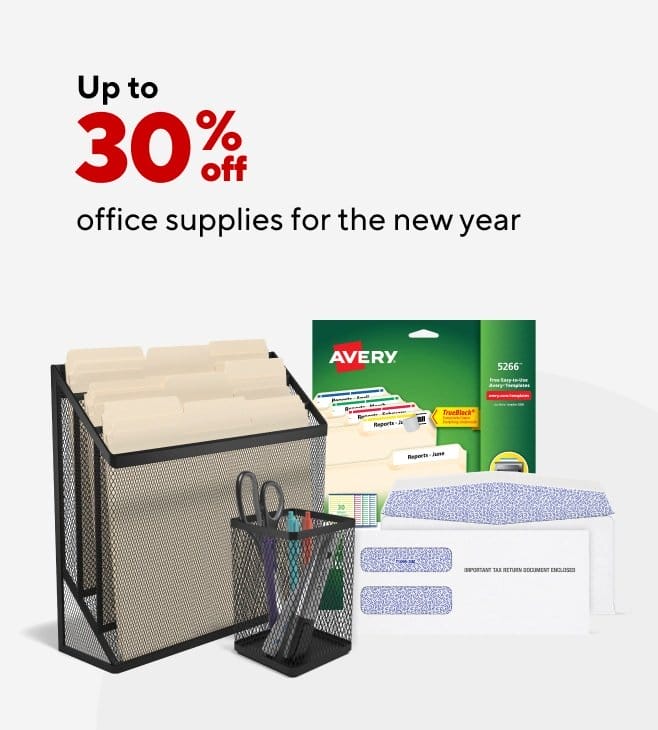Office Supplies for the New Year up to 30% off