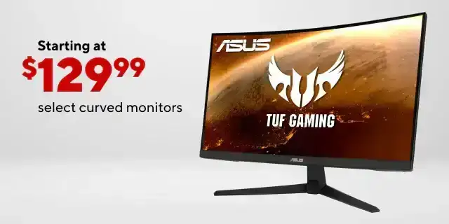 Immerse Yourself in Select Curved Monitors Starting at \\$119.99