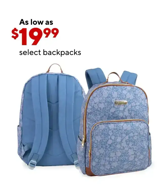 Backpacks as low as \\$19.99