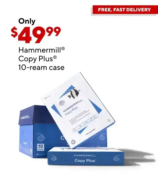 Only \\$49.99 for Hammermill Copy Plus Copy Paper 8 1/2" x 11", White, 10-Ream Case.