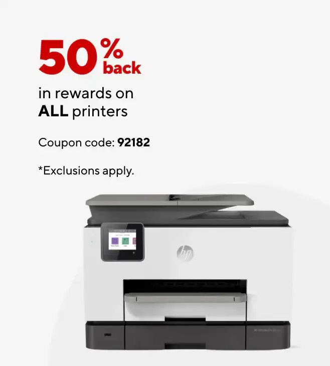 50% back in rewards on all Printers.