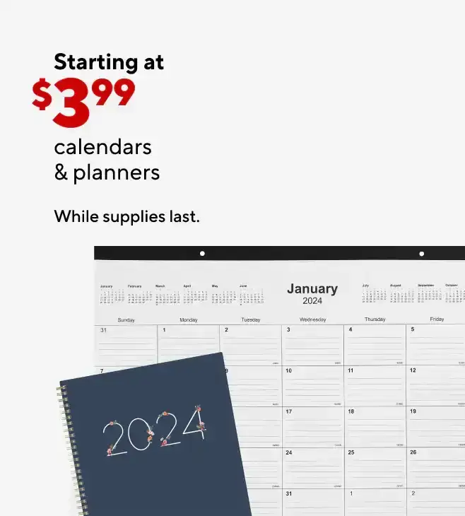 Calendars & Planners Starting At \\$3.99