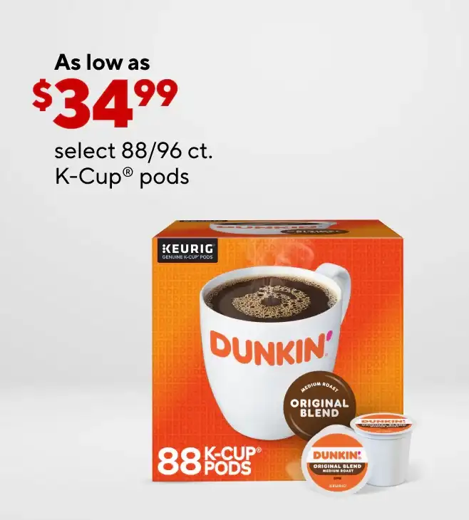 Select 88/96ct K-Cups as low as \\$34.99