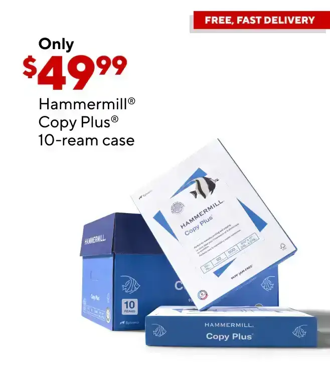 Only \\$49.99 for Hammermill Copy Plus Copy Paper 8 1/2" x 11", White, 10-Ream Case.