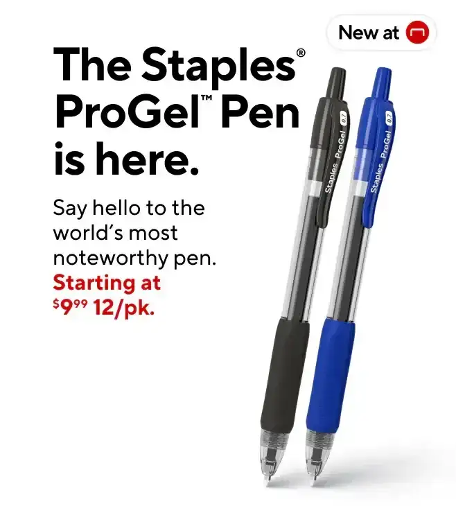 Introducing Staples ProGel. Starting at \\$9.99 Plus Earn 20% Back in Points