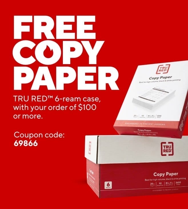 Free TruRed 6-rm Case Paper w/ \\$100 purchase