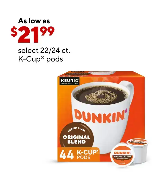 Select 22/24 CT K-Cups as low as \\$21.99