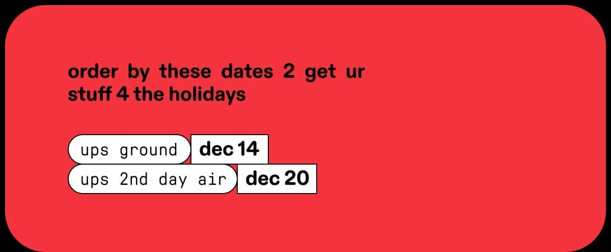 holiday shipping deadlines