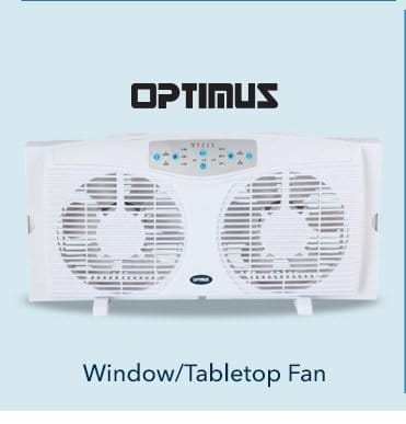 Optimus 8-inch Reversible Twin Window Fan