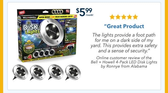 Bell + Howell 4-Pack LED Disk Lights